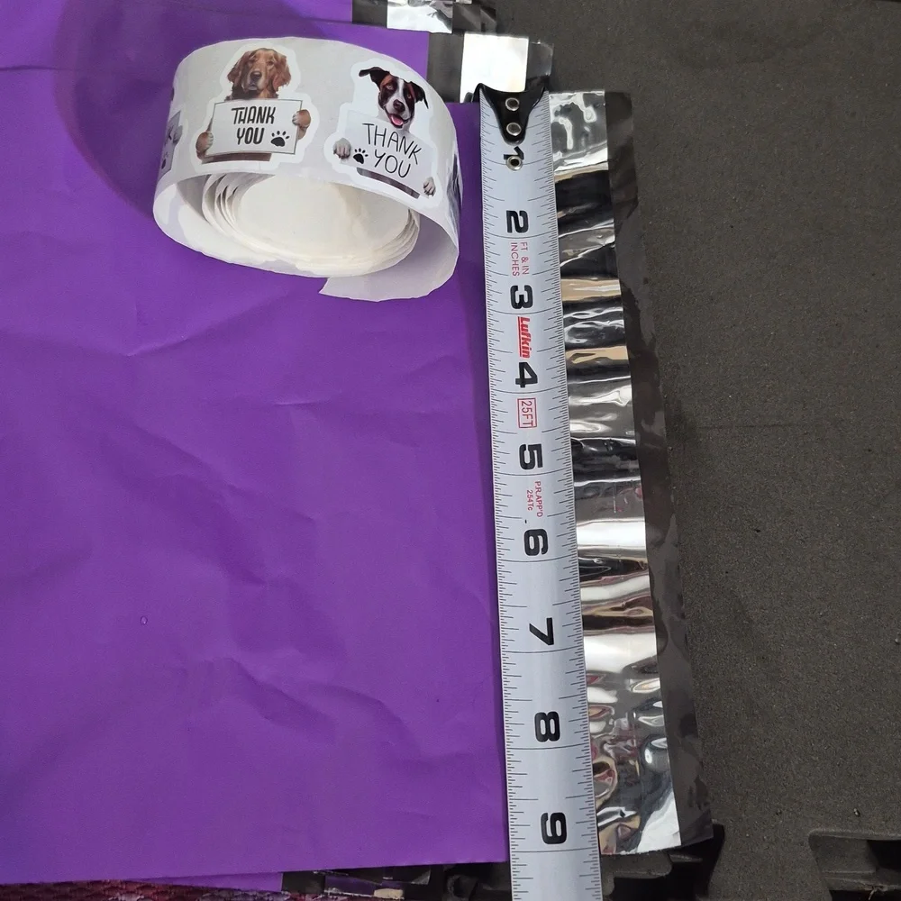Poly Mailers & Thank You Stickers Set Purple Mailers Dog Stickers 10x12